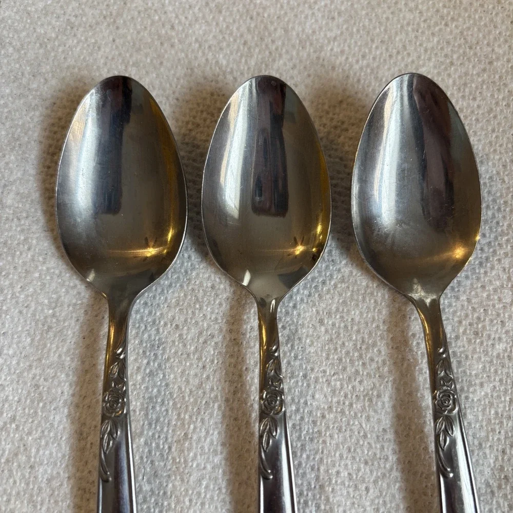 Imperial International Flatware IIC Stainless Korea Rosemere 3 Tablespoons Rose